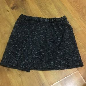 Cute Medium Black Skirt with Leather Waistband